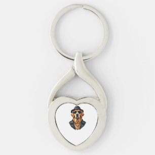 Retro Coole Gouden Retriever Hond met Zonnebril op Sleutelhanger