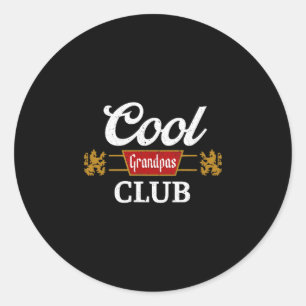 Retro Coole Opa's Club Familie Matching Vaderdag Ronde Sticker