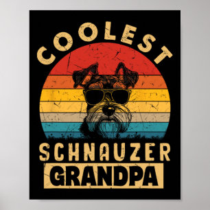 Retro Coolste Schnauzer Opa Grappige Cadeaus Hond  Poster