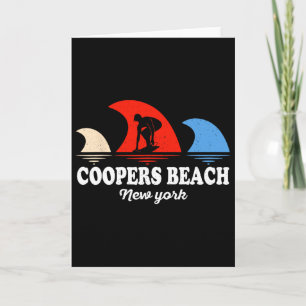 Retro Coopers Beach New York surfen op een plank Kaart