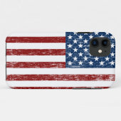 Rétro coque iphone de drapeau américain (Dos (Horizontal))