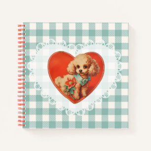 Retro  Coquette Baby Dieren Dog Gingham Notitieboek
