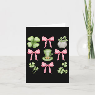 Retro Coquette Bow Irish Shamrock St Patricks Day Kaart