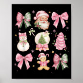 Retro Coquette Bow Nk Christmas Tree Snowman Xmas  Poster (Voorkant)