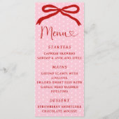 Retro Coquette Bow Red and Pink Valentines Menu (Voorkant)
