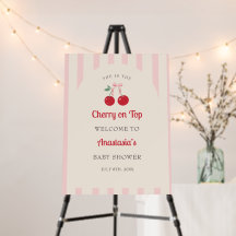 Retro Coquette Cherry sur Top Baby shower Bienvenu