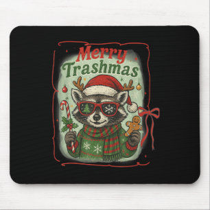 Retro Coquette Merry Trashmas Wasbeer Kerst Cu Muismat