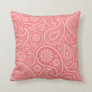 Retro Coral Paisley Pattern Kussen