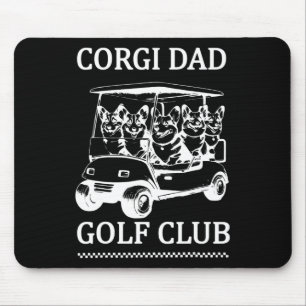 Retro Corgi Vader Golfclub Schattige Hond Swingend Muismat