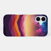 Retro Cosmic Hills iPhone 16 Hoesje (Achterkant horizontaal)