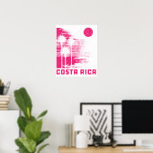 Retro Costa Rica Beach Surfing Wave Poster (Thuiskantoor)