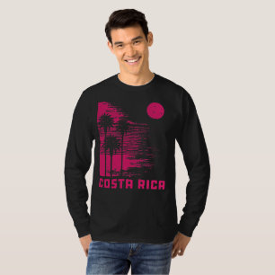 Retro Costa Rica Beach Surfing Wave  T-shirt