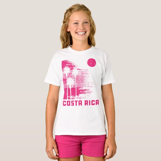 Retro Costa Rica Beach Surfing Wave T-shirt (Voorkant volledig)