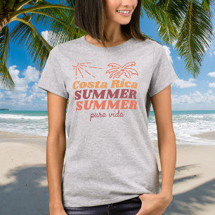 Retro Costa Rica Zomer Souvenir T-shirt