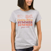 Retro Costa Rica Zomer Souvenir T-shirt (Voorkant)