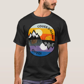 Retro  Couer Alene Idaho Souvenir Camping T-shirt