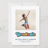 Retro couleur super 3 photo faire-part de graduati (Devant)