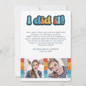 Retro couleur super 3 photo faire-part de graduati (Dos)