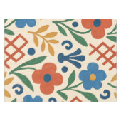 Retro Country Floral Trellis Patroon Tafelkleed (Voorkant (Horizontaal))