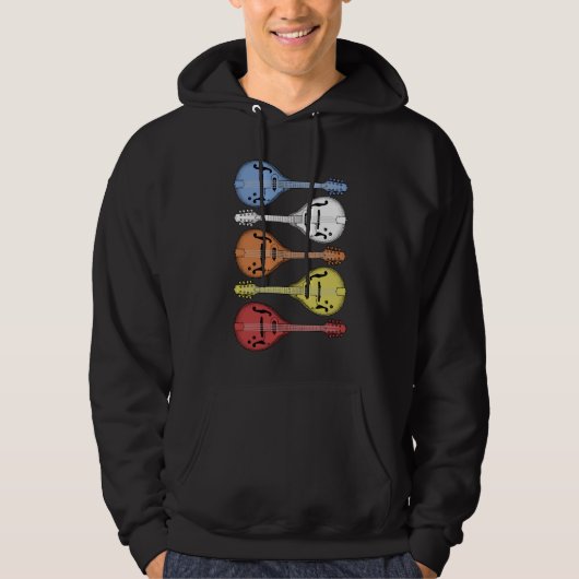 Retro Country Music Mandolin  Bluegrass Hoodie (Voorkant)