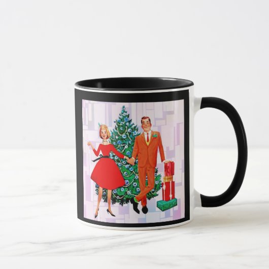 RETRO COUPLE 1950's NOËL CAFÉ MUG (Droite)