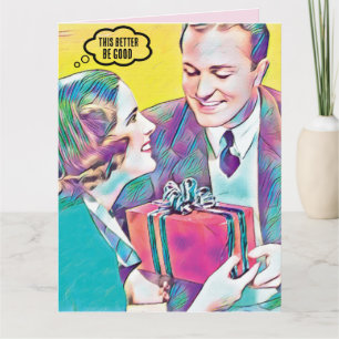 RETRO COUPLE CHRISTMAS FUNNY AMI CARTE
