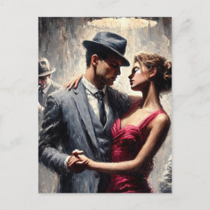 Retro Couple Dancing Jazz Club Briefkaart