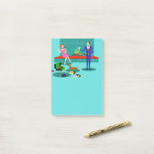 Retro Couple met Dog Post-It Notes (Op bureau)