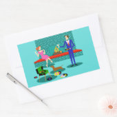 Retro Couple met Dog Stickers (Envelop)