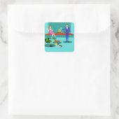 Retro Couple met Dog Stickers (Tas)