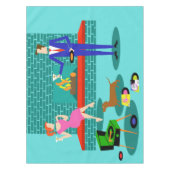 Retro Couple met Dog Tablecloth Tafelkleed (Voorkant)