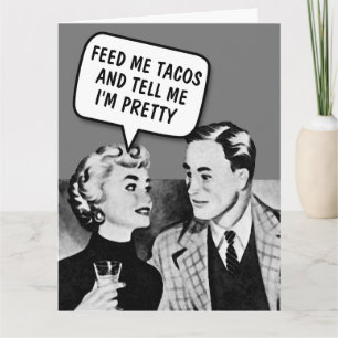 RETRO COUPLE TACOS FUNNY OVERSIZED CARD KAART