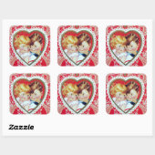 Retro couple Vintage Vacances Valentine sticker (Feuille)