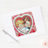 Retro couple Vintage Vacances Valentine sticker (Enveloppe)