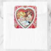 Retro couple Vintage Vacances Valentine sticker (Sac)