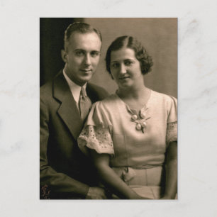 Retro Couple Wedding Portrait 1933 Briefkaart