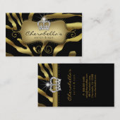 Rétro couronne de zèbre de carte de visite de spa (Devant / Derrière)