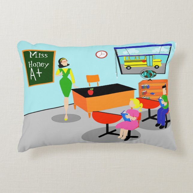 Rétro coussin d'accent de professeur (Devant)