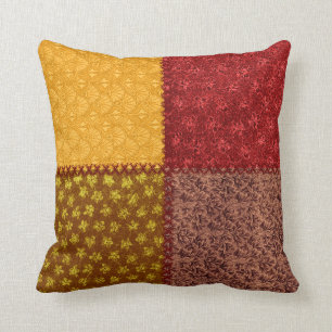 Rétro coussin de patchwork de chute d'automne