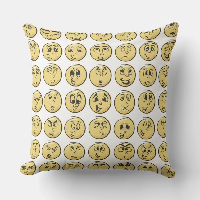 Rétro coussin d'Emoji de bande dessinée (Recto)