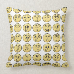 Rétro coussin d'Emoji de bande dessinée