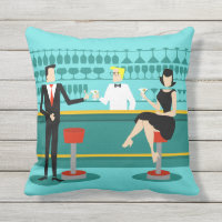 Rétro coussin extérieur de salon de cocktail