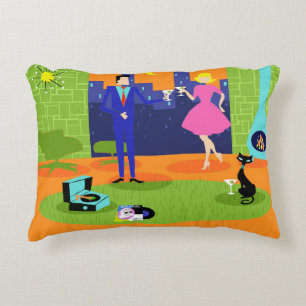 Rétro coussin romantique d'accent de couples de