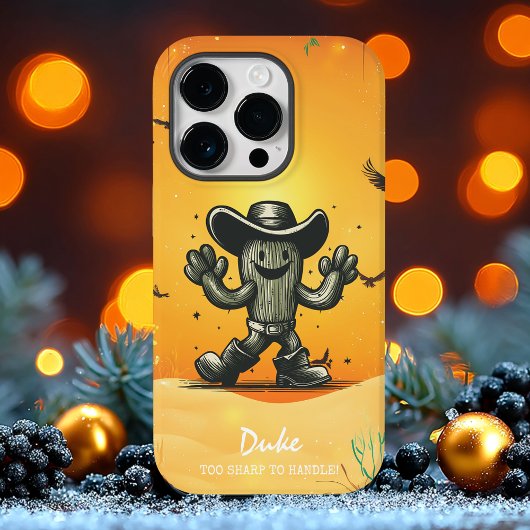 Retro Cowboy Cactus Cartoon Case-Mate iPhone Case