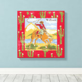 Retro Cowboy Canvas Afdruk (Insitu (Houten vloer))