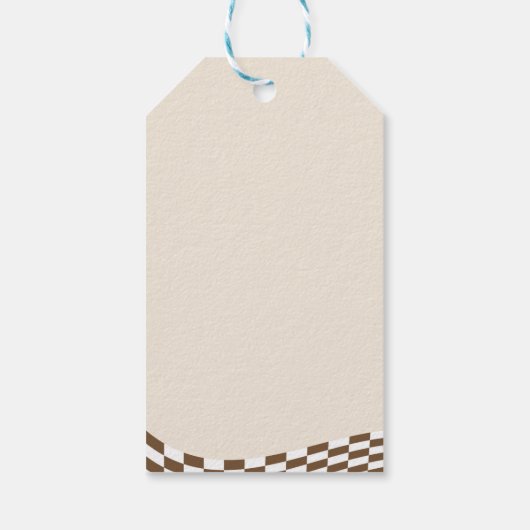 Retro Cowboy Halloween Check Pattern Bedankt Boo Cadeaulabel (Achterkant)