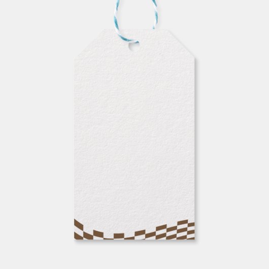 Retro Cowboy Halloween Check Pattern Bedankt Boo Cadeaulabel (Achterkant)