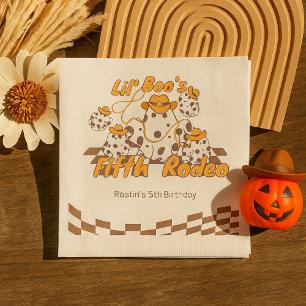 Retro Cowboy Halloween geruit patroon Verjaardag Servet