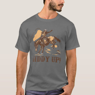 Retro Cowboy Rodeo Giddy houdt je paard vast T-shirt