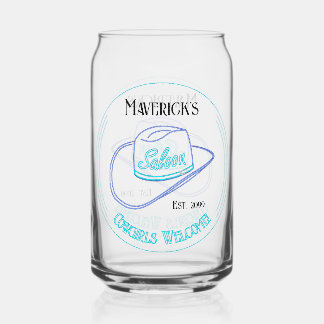 Retro Cowboy Saloon Kan Bier Drinkware Blikvorm Glas
